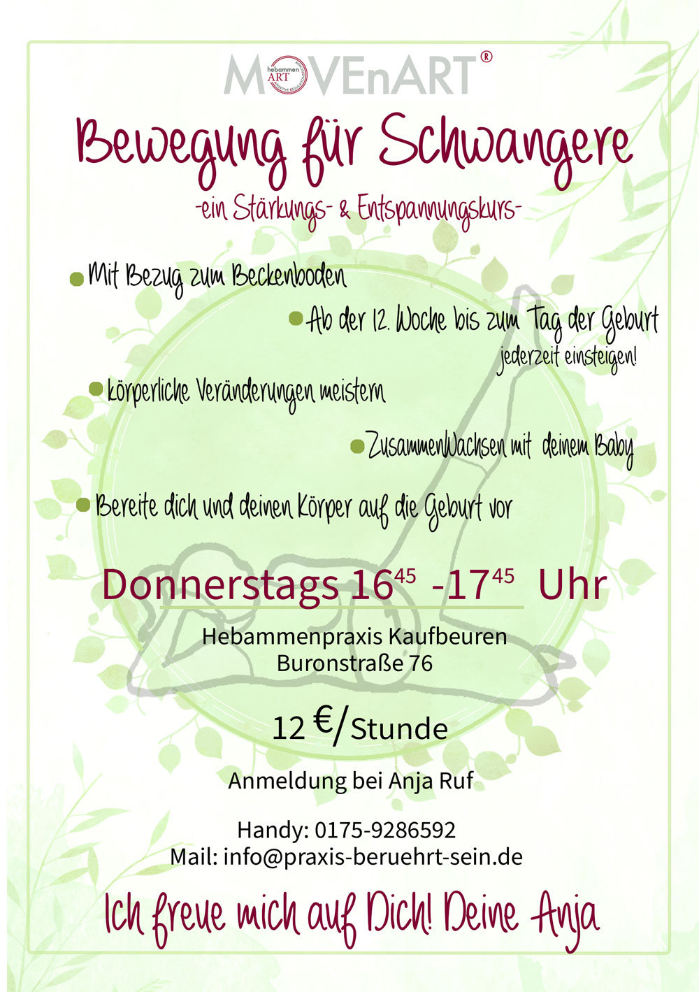 Bewegungskurs für Schwangere - Anja Ruf